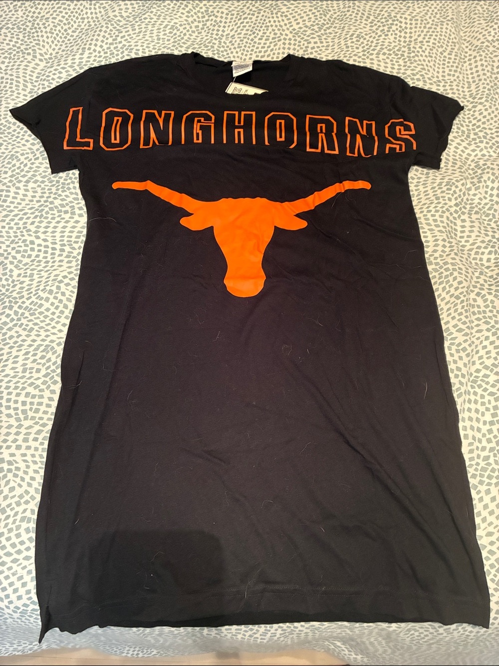 VS Pink Black & Burnt Orange Longhorns Graphic Women's T-Shirt Dress